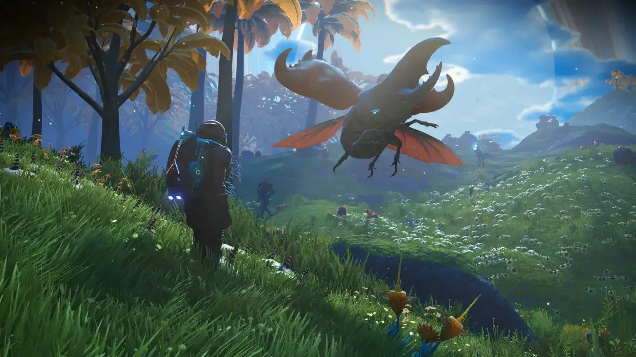 Explorador observa insecto gigante en planeta alien&iacute;gena. &iquest;Cumplen los no man's sky requisitos para esta aventura?