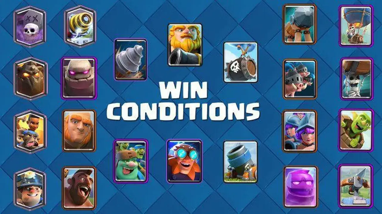 Cartas de Clash Royale: Gigante, Montapuercos, Globo Bomb&aacute;stico y m&aacute;s. Descubre las mejores condiciones de victoria para tus trucos.