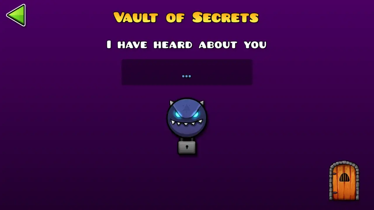 La Bóveda de Secretos de Geometry Dash, con un demonio y un candado, esperando códigos.