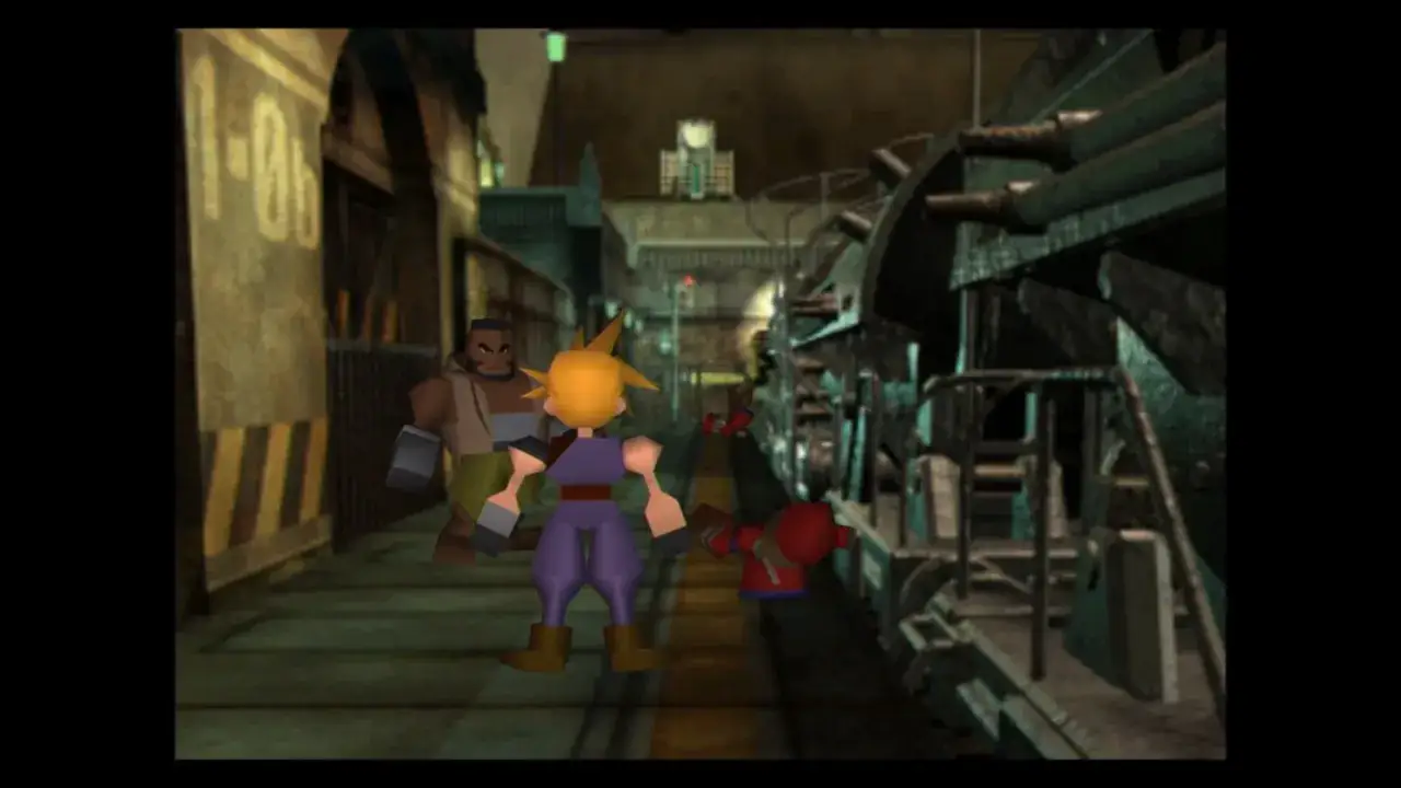 Cloud y Barret en Final Fantasy 7 para Xbox, listos para la acción en Midgar.