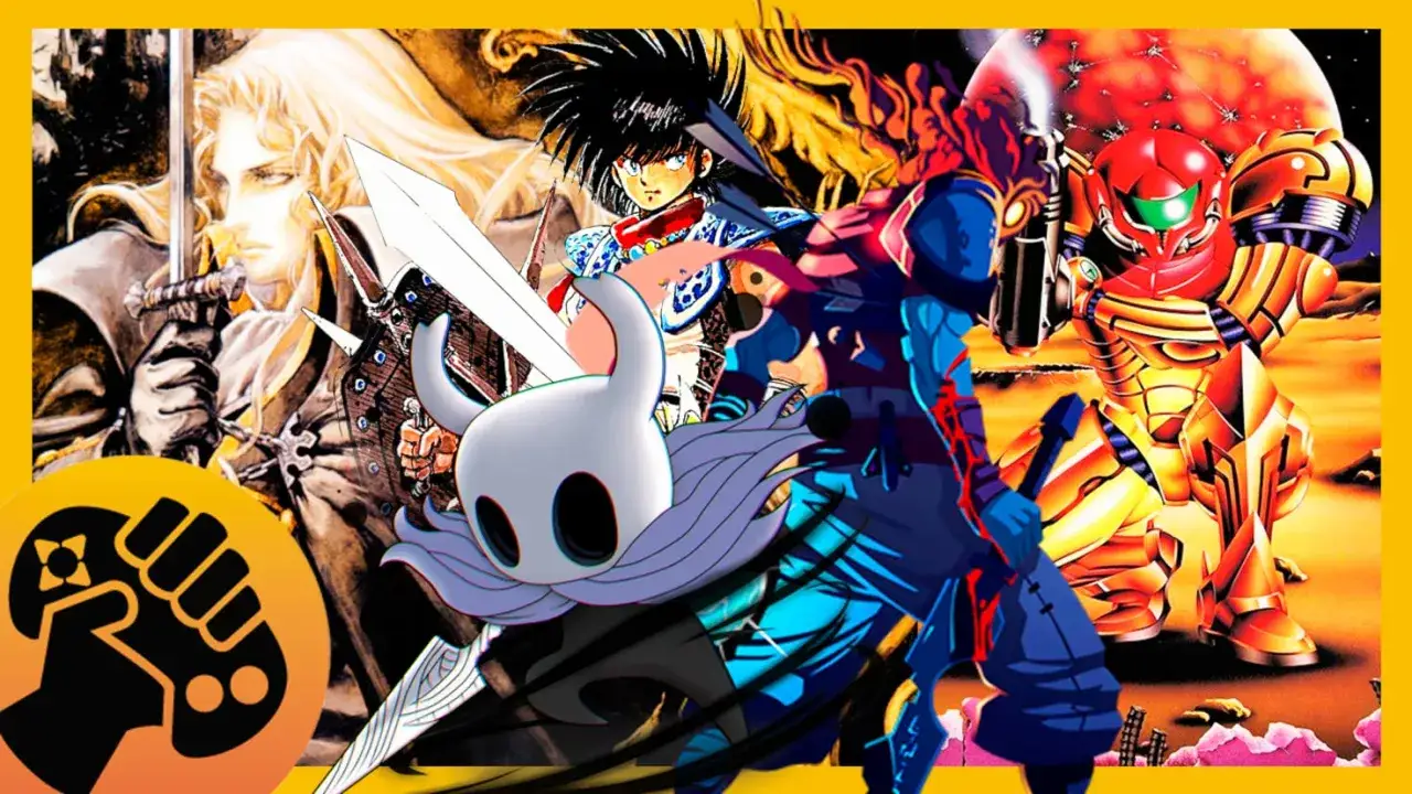 Hollow Knight, Samus Aran y Simon Belmont, íconos de los mejores metroidvania, listos para la aventura.