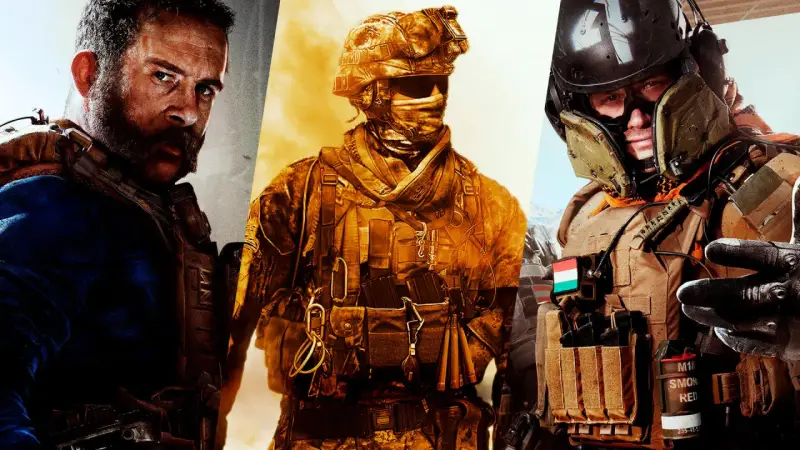Tres soldados de los juegos de Call of Duty, listos para la acción.